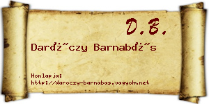 Daróczy Barnabás névjegykártya