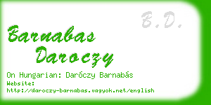 barnabas daroczy business card